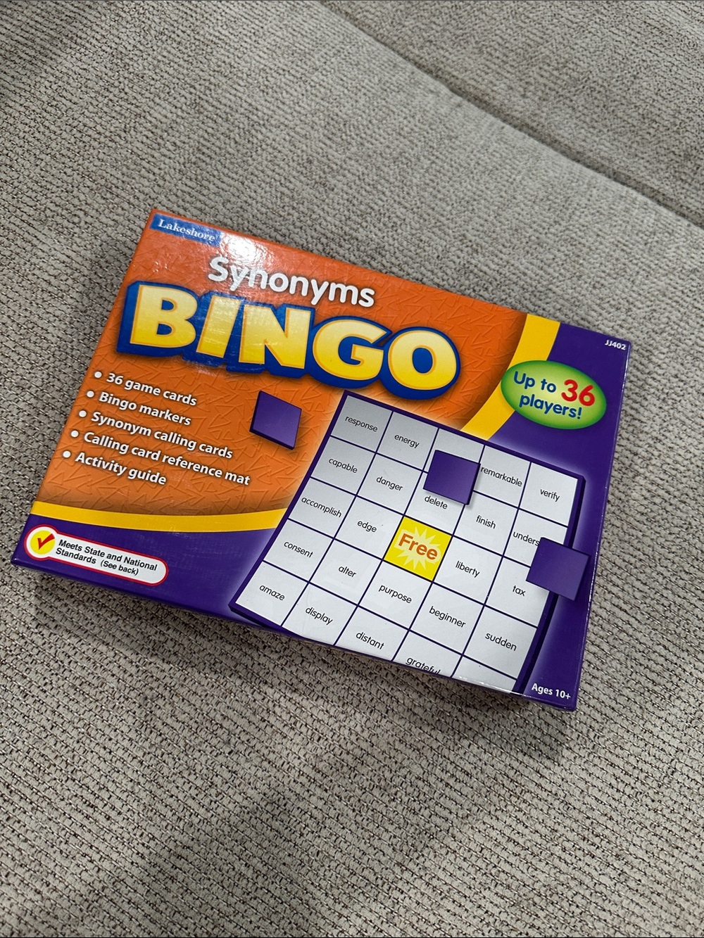 Lakeshore Synonyms Bingo - Orange & Purple
